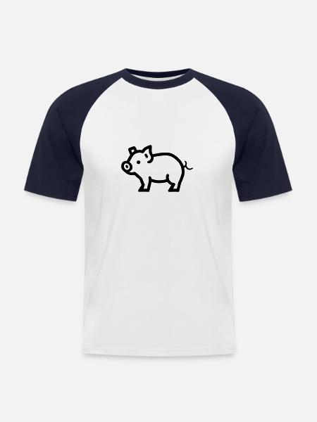 pig - Men's Baseball T-Shirt - white/navy