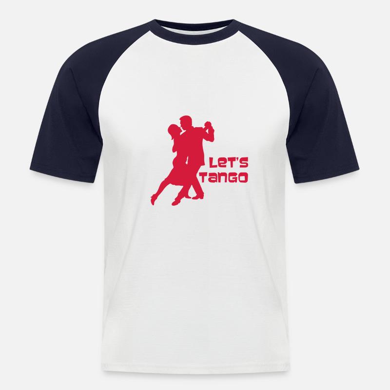 Lets Tango 2 - Farbwechsel - Männer Baseball-T-Shirt - Weiß/Navy
