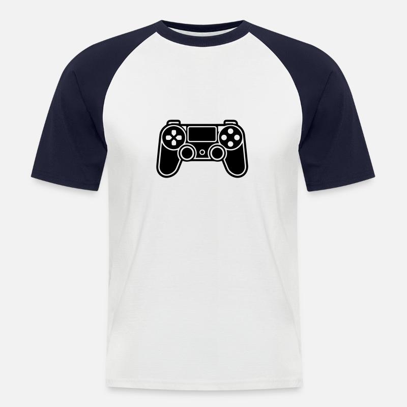 Videospiel-Controller - Männer Baseball-T-Shirt - Weiß/Navy