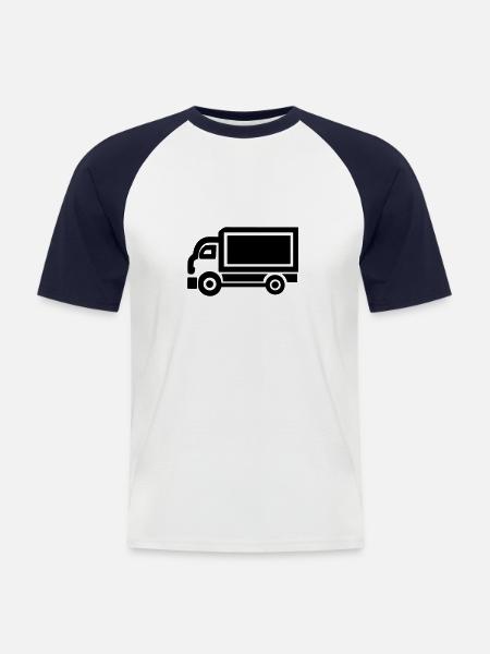 Lkw - Männer Baseball-T-Shirt - Weiß/Navy