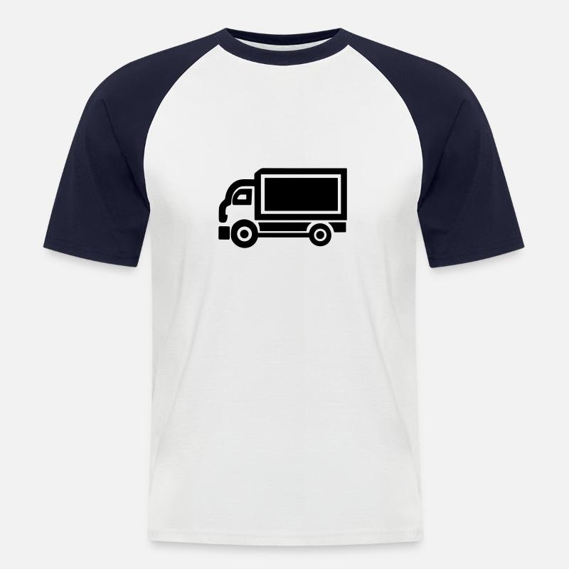 Lkw - Männer Baseball-T-Shirt - Weiß/Navy