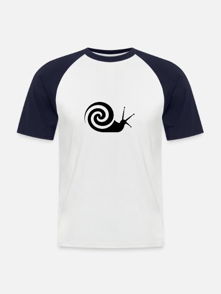 snail - Men's Baseball T-Shirt - white/navy