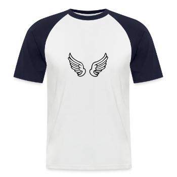 Angel Wings - Men's Baseball T-Shirt - white/navy - Front - Nik (191cm)