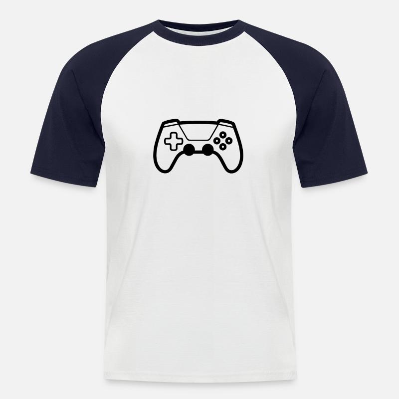 Videospiel-Controller - Männer Baseball-T-Shirt - Weiß/Navy