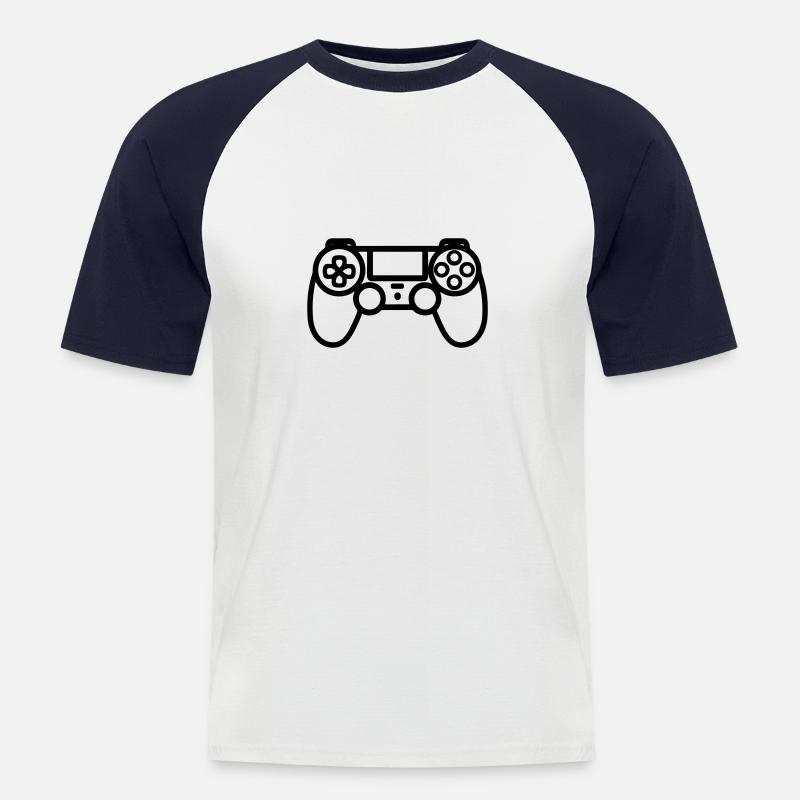 Video game controller - Men's Baseball T-Shirt - white/navy