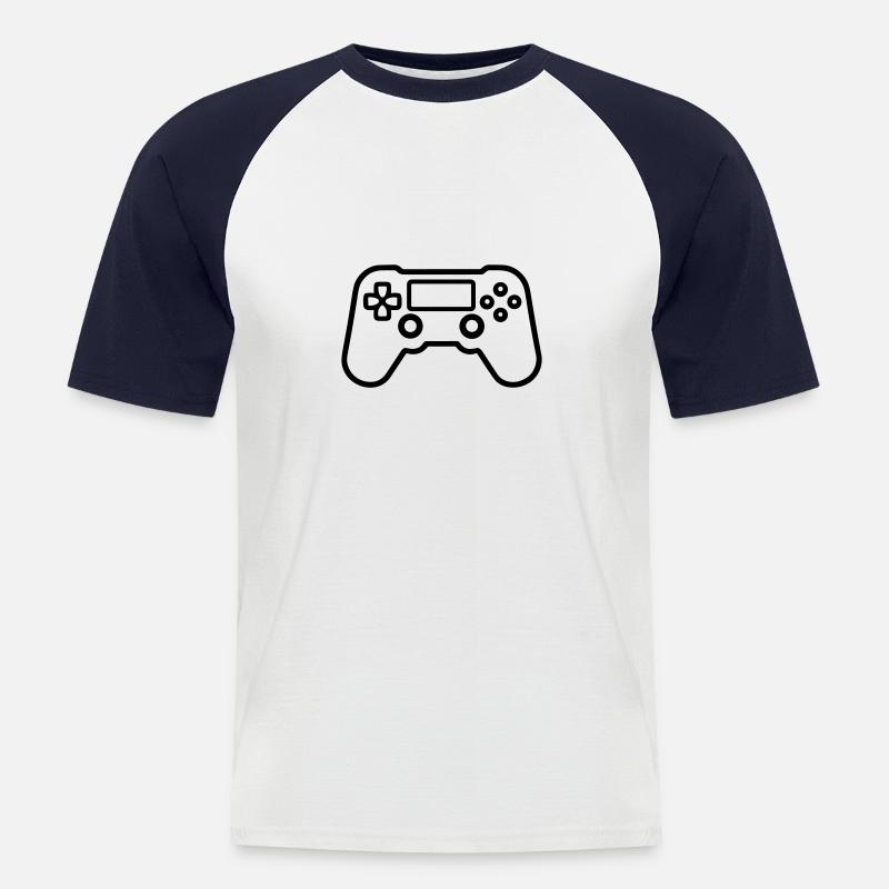 Video game controller - Men's Baseball T-Shirt - white/navy