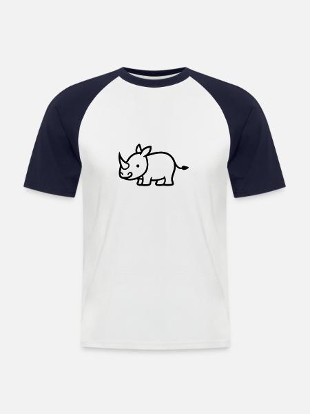 Rhinoceros - Men's Baseball T-Shirt - white/navy