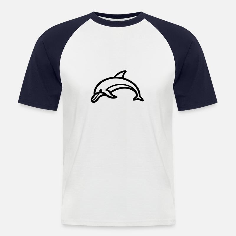 dolphin - Men's Baseball T-Shirt - white/navy