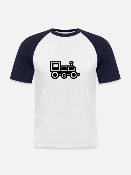 locomotive - Men's Baseball T-Shirt - white/navy