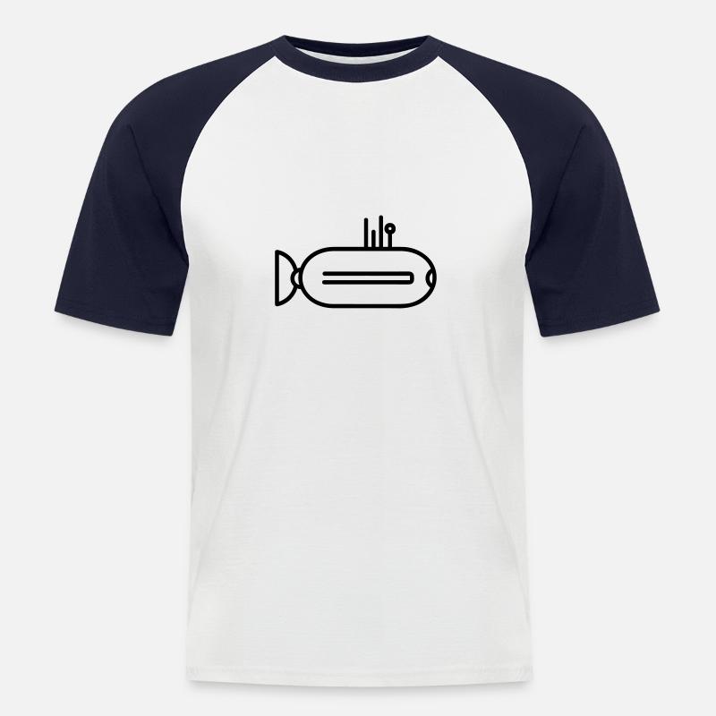 U-Boot-Boot - Männer Baseball-T-Shirt - Weiß/Navy