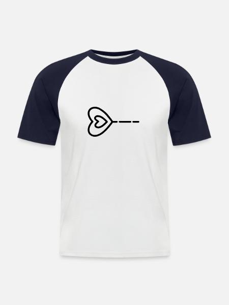 Heart Arrow - Men's Baseball T-Shirt - white/navy