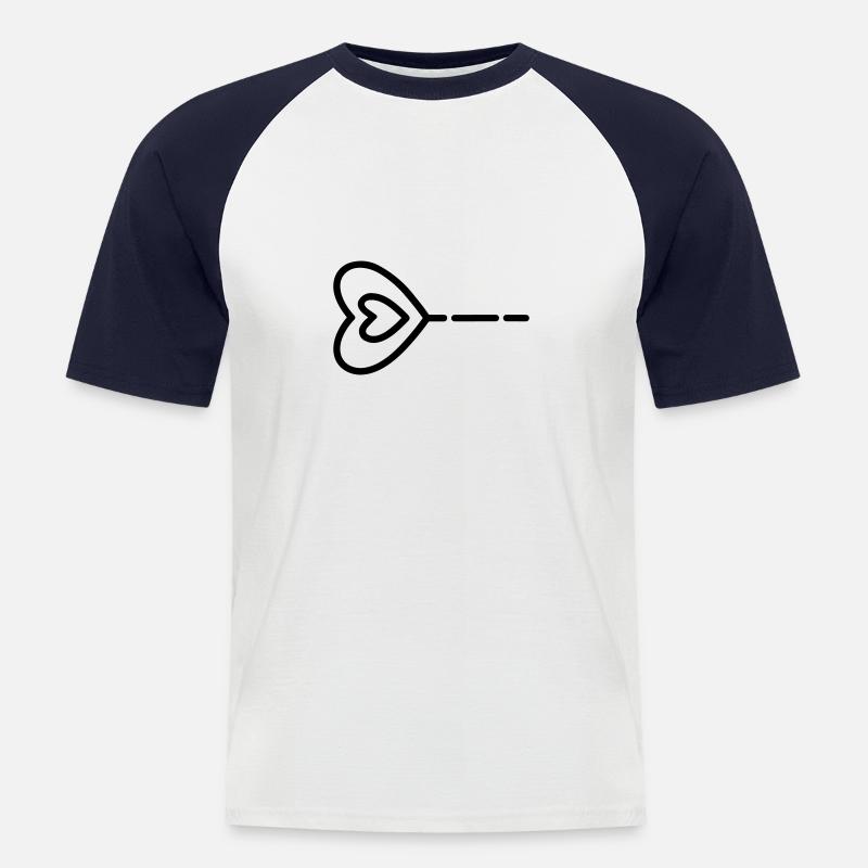 Herz-Pfeil - Männer Baseball-T-Shirt - Weiß/Navy