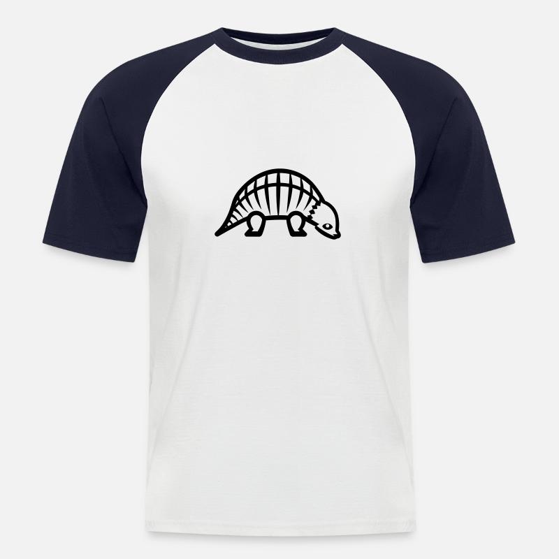 Gürteltier - Männer Baseball-T-Shirt - Weiß/Navy