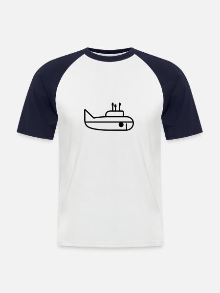 U-Boot-Boot - Männer Baseball-T-Shirt - Weiß/Navy