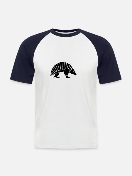 Armadillo - T-shirt baseball manches courtes Homme - blanc/marine