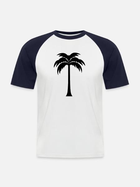 palm tree - Men's Baseball T-Shirt - white/navy