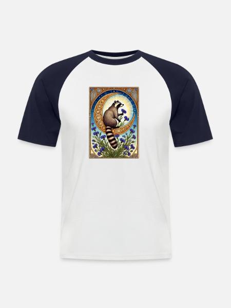 Racoon - Men's Baseball T-Shirt - white/navy