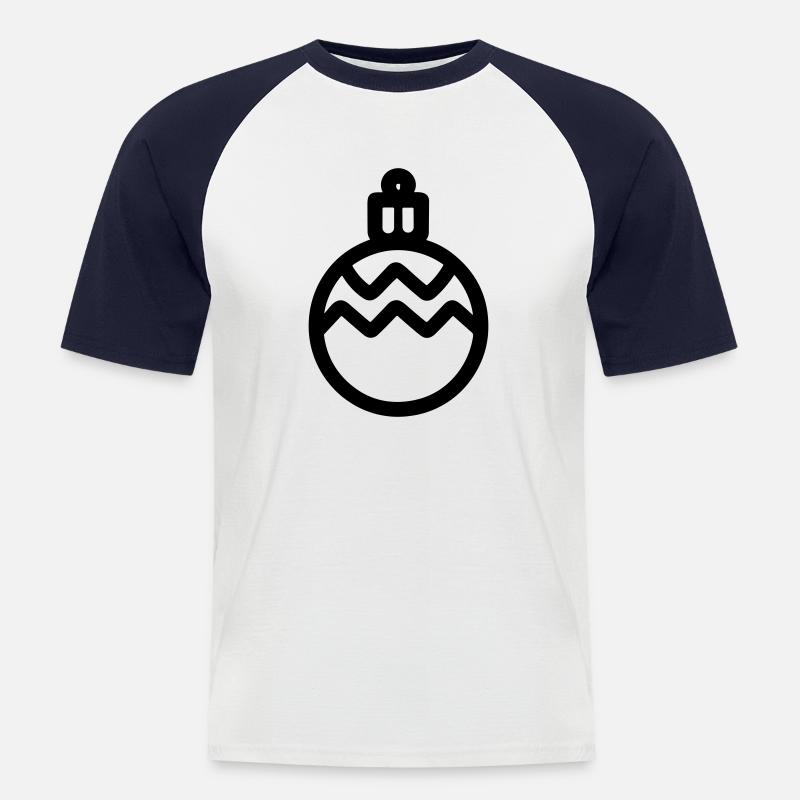 Weihnachtskugel - Männer Baseball-T-Shirt - Weiß/Navy