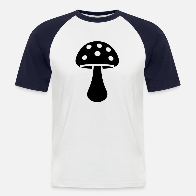 Pilz - Männer Baseball-T-Shirt - Weiß/Navy