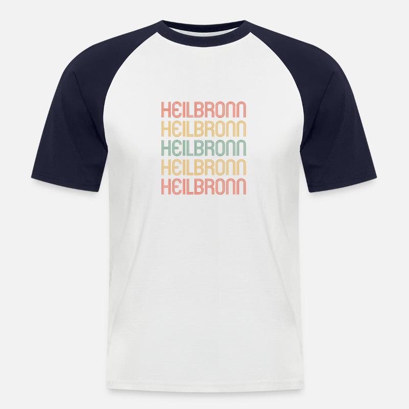 Heilbronnerin Heilbronner Heilbronn - Männer Baseball-T-Shirt - Weiß/Navy