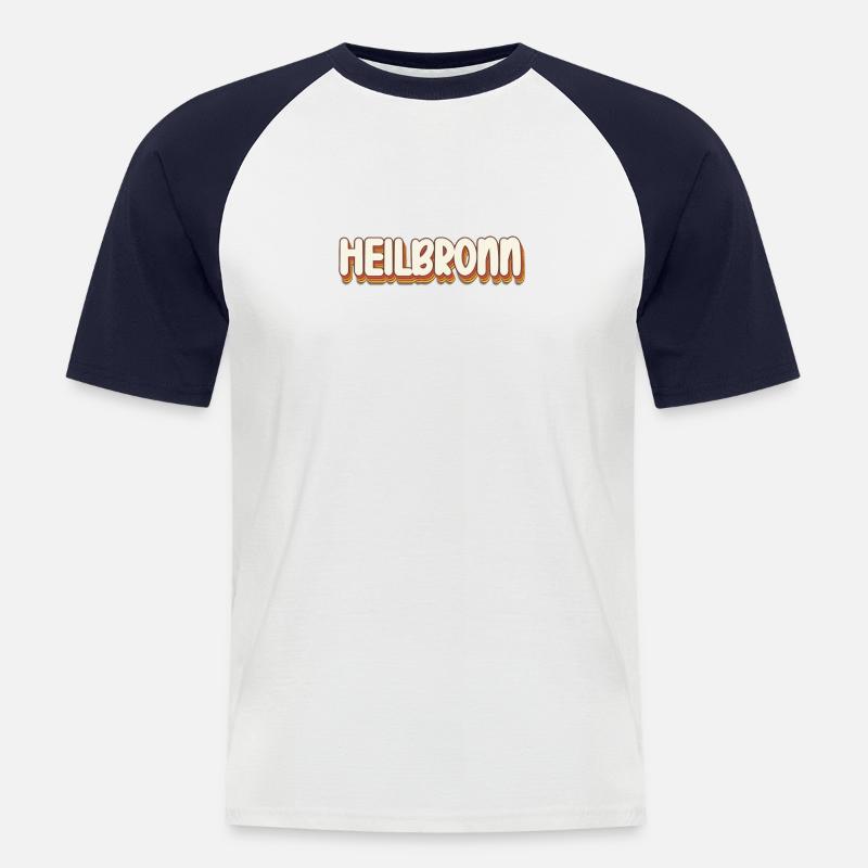 Heilbronnerin Heilbronner Heilbronn - Männer Baseball-T-Shirt - Weiß/Navy