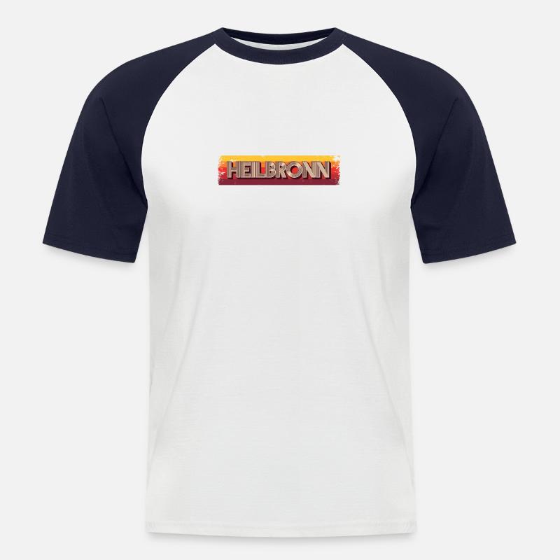 Heilbronnerin Heilbronner Heilbronn - Männer Baseball-T-Shirt - Weiß/Navy