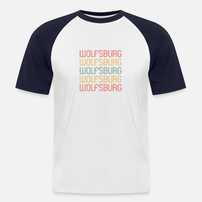 Wolfsburgerin Wolfsburger Wolfsburg - Männer Baseball-T-Shirt - Weiß/Navy