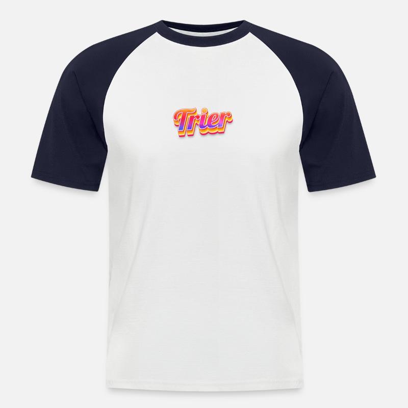 Triererin Trierer Trier - Männer Baseball-T-Shirt - Weiß/Navy