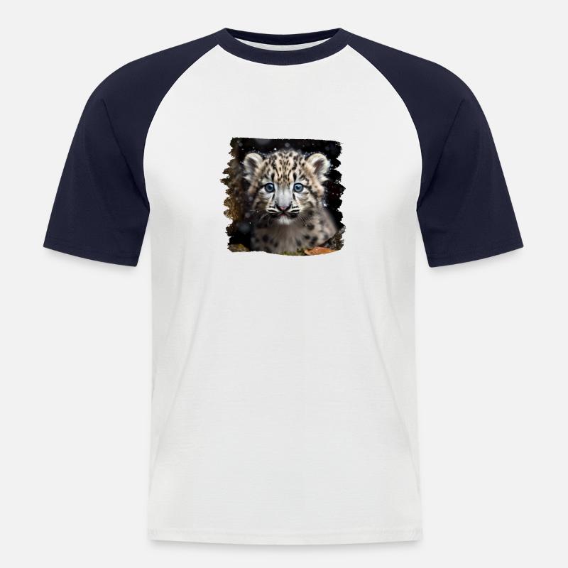 Snow Leopard Snow Leopard - Men's Baseball T-Shirt - white/navy
