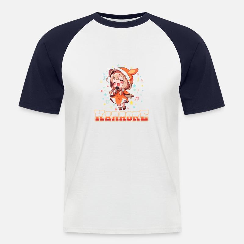 Easily distracted by Karaoke - Männer Baseball-T-Shirt - Weiß/Navy