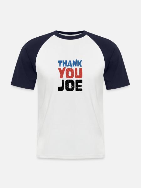 Dank u wel Joe - Patriottische Democraten Kiezers - Mannen baseballshirt korte mouw - wit/navy