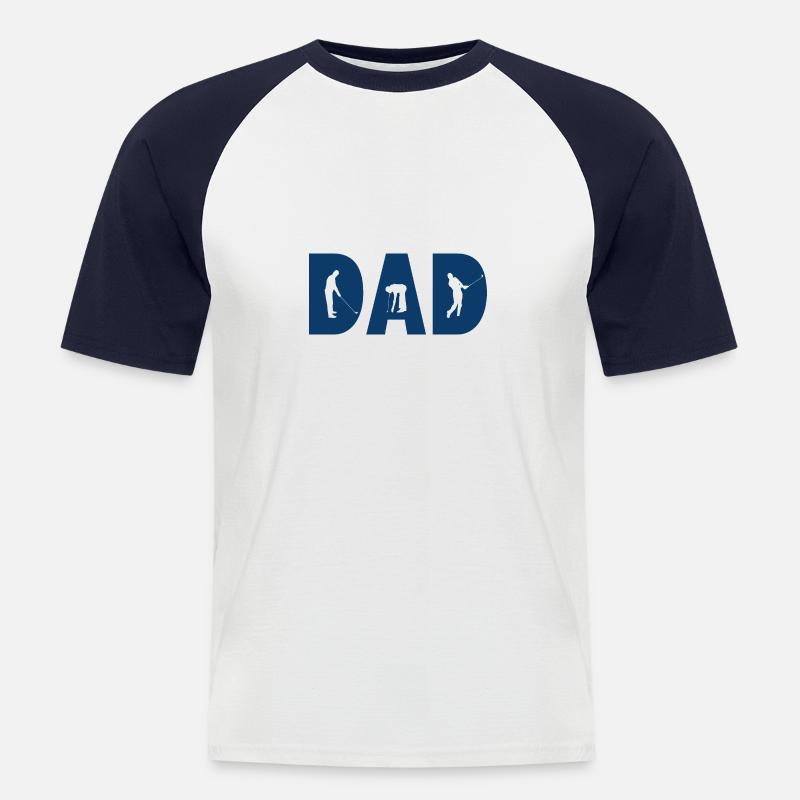 Golf Dad - Männer Baseball-T-Shirt - Weiß/Navy