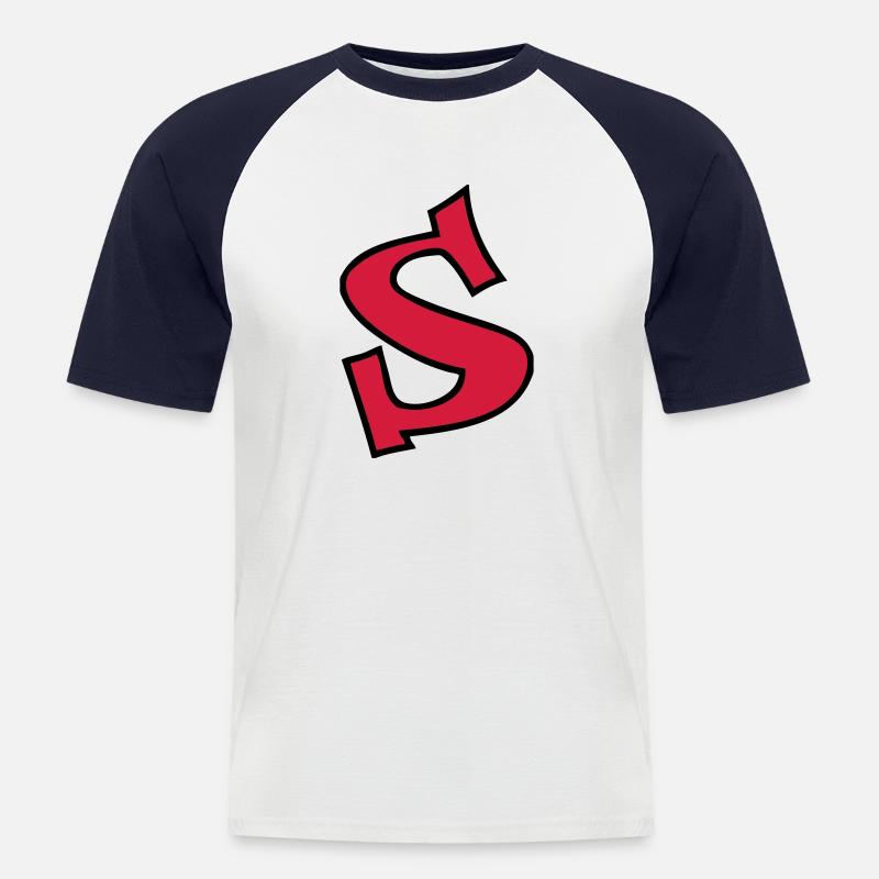 SehndeS - Männer Baseball-T-Shirt - Weiß/Navy