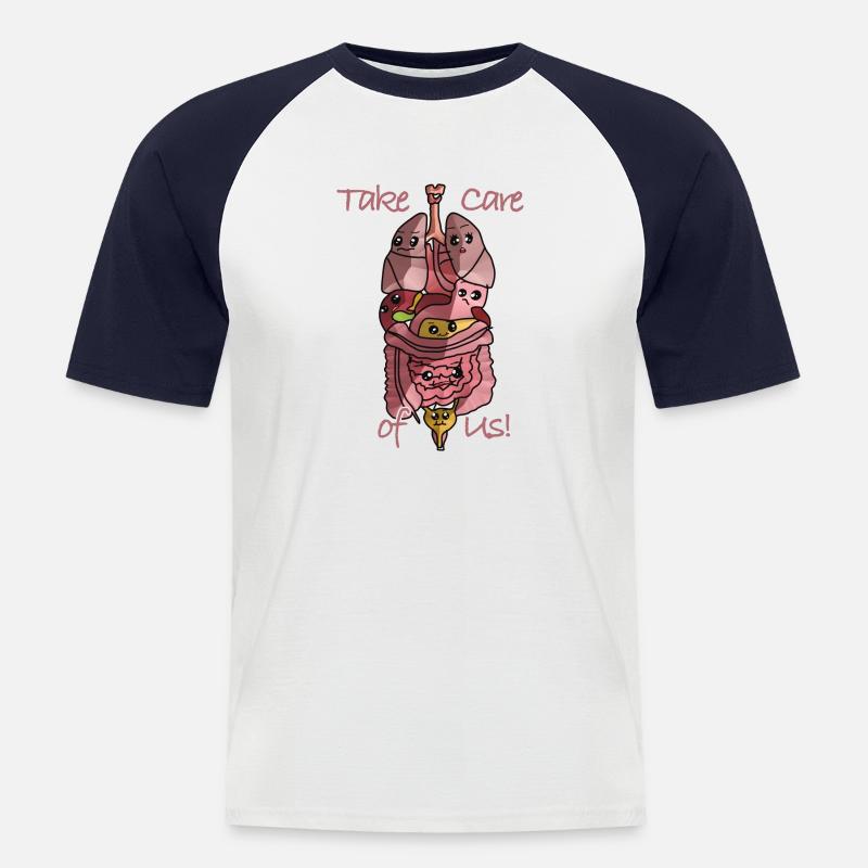 Organi anatomici - Maglia da baseball a manica corta da uomo - bianco/navy