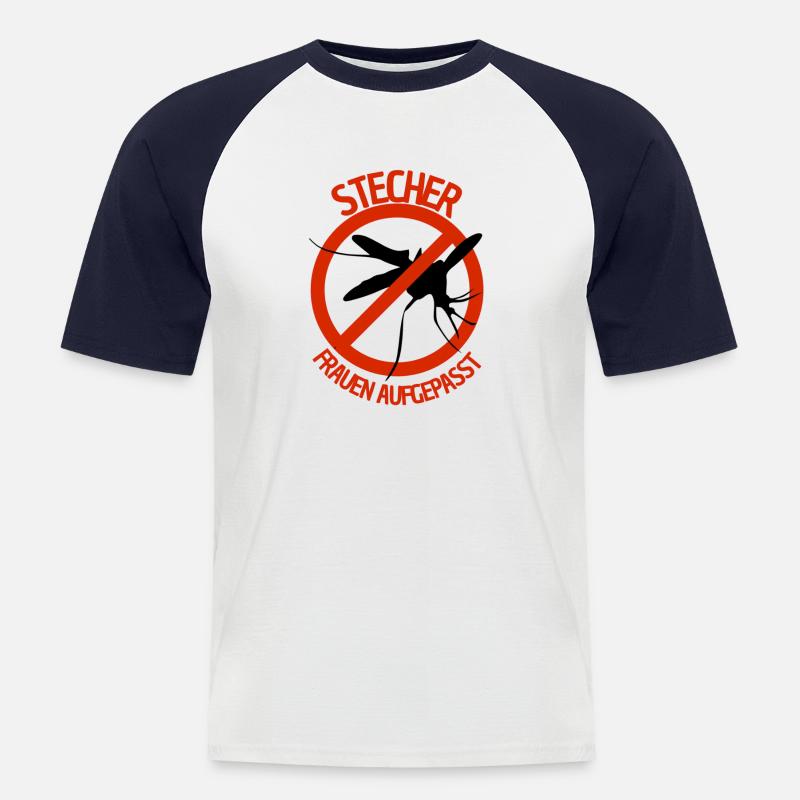 Stecher Männergeschenk - Männer Baseball-T-Shirt - Weiß/Navy