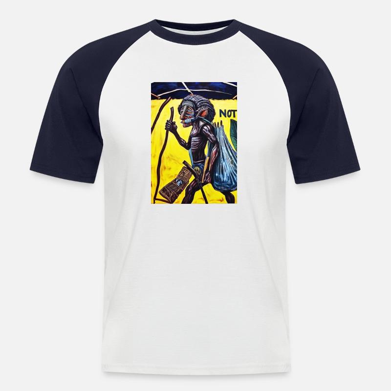 hunter51 fm - Männer Baseball-T-Shirt - Weiß/Navy