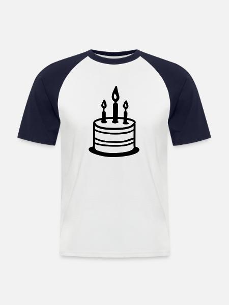 Birthday cake - Men's Baseball T-Shirt - white/navy