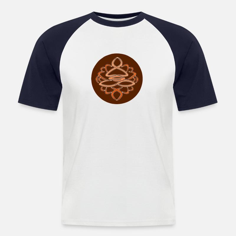 Handpan,Buddha - Männer Baseball-T-Shirt - Weiß/Navy
