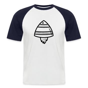 flying saucer - Men's Baseball T-Shirt - white/navy - Front - Nik (191cm)