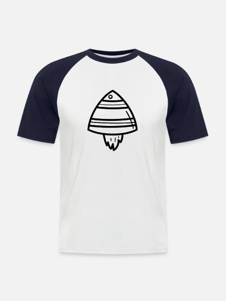 flying saucer - Men's Baseball T-Shirt - white/navy
