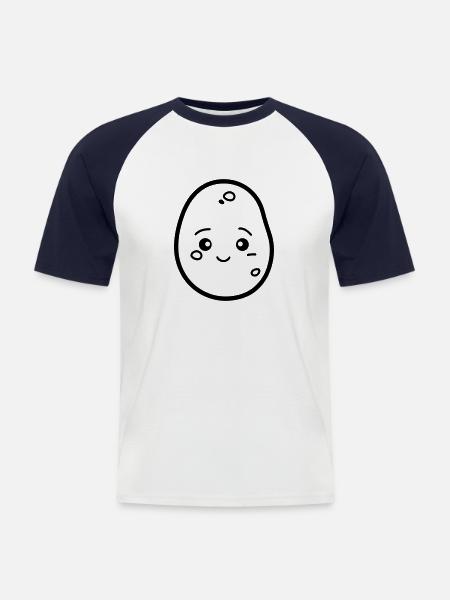 patate - T-shirt baseball manches courtes Homme - blanc/marine
