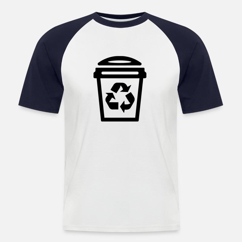 Mülltonne - Männer Baseball-T-Shirt - Weiß/Navy