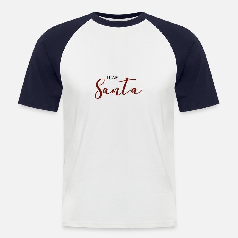 Team Santa Geschenk Idee - Männer Baseball-T-Shirt - Weiß/Navy