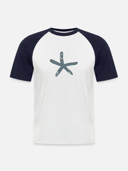 Seestern moin - Männer Baseball-T-Shirt - Weiß/Navy