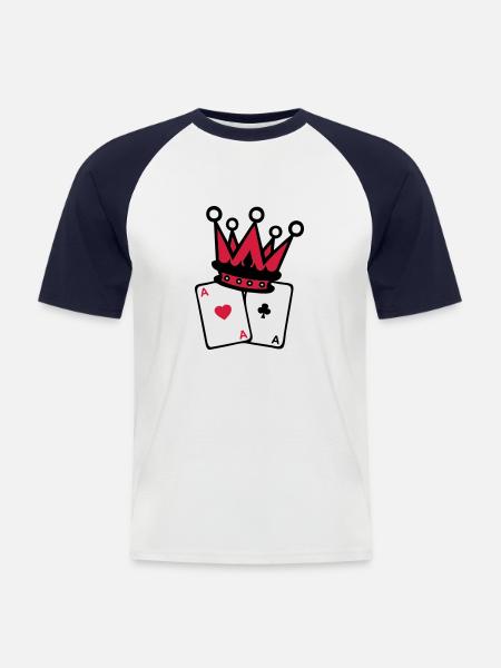 crown crown poker as Map1 - Men's Baseball T-Shirt - white/navy