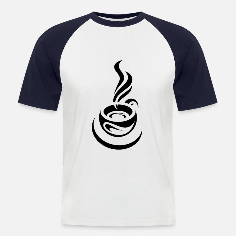 kaffeetasse - Männer Baseball-T-Shirt - Weiß/Navy