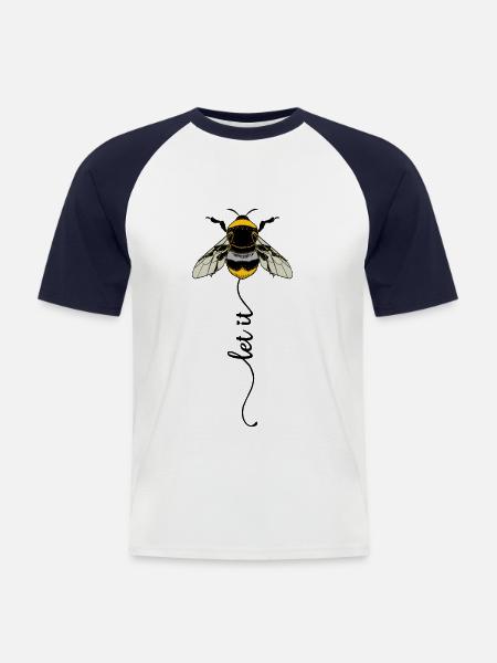 Bee bumblebee - Men's Baseball T-Shirt - white/navy