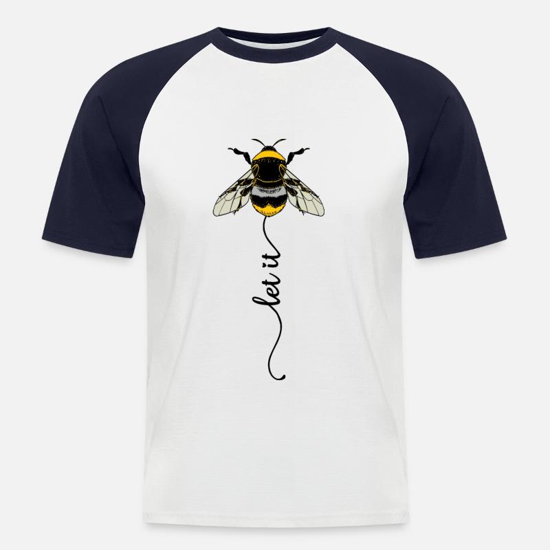 Biene Hummel - Männer Baseball-T-Shirt - Weiß/Navy