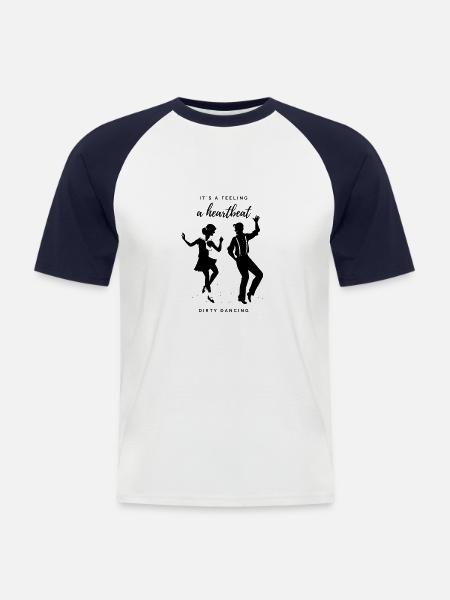 Dirty Dancing: Its a feeling a heartbeat - Men's Baseball T-Shirt - white/navy