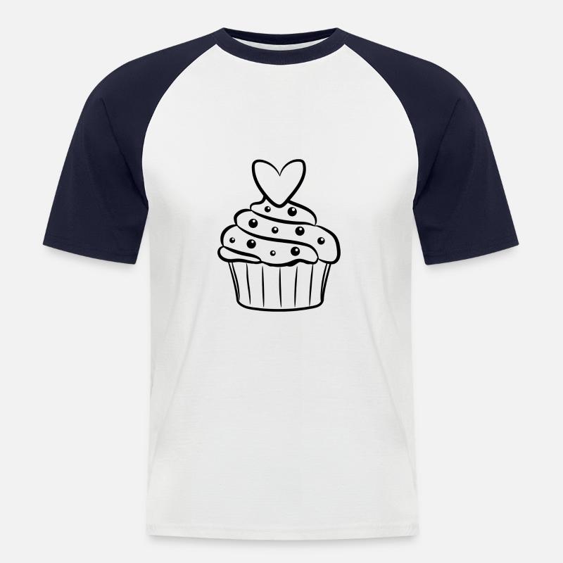 Backen Mama - Männer Baseball-T-Shirt - Weiß/Navy